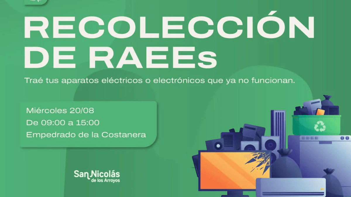 San Nicolás realiza campaña de recolección de residuos electrónicos el 20 de agosto