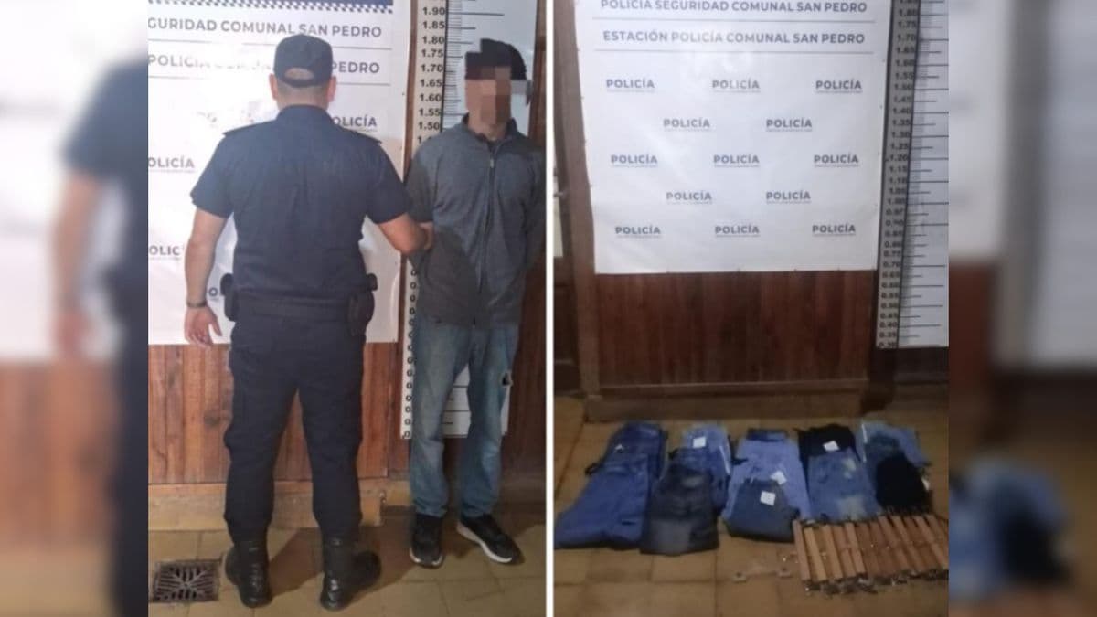 Detienen a un hombre con ropa robada de un local infantil en San Pedro