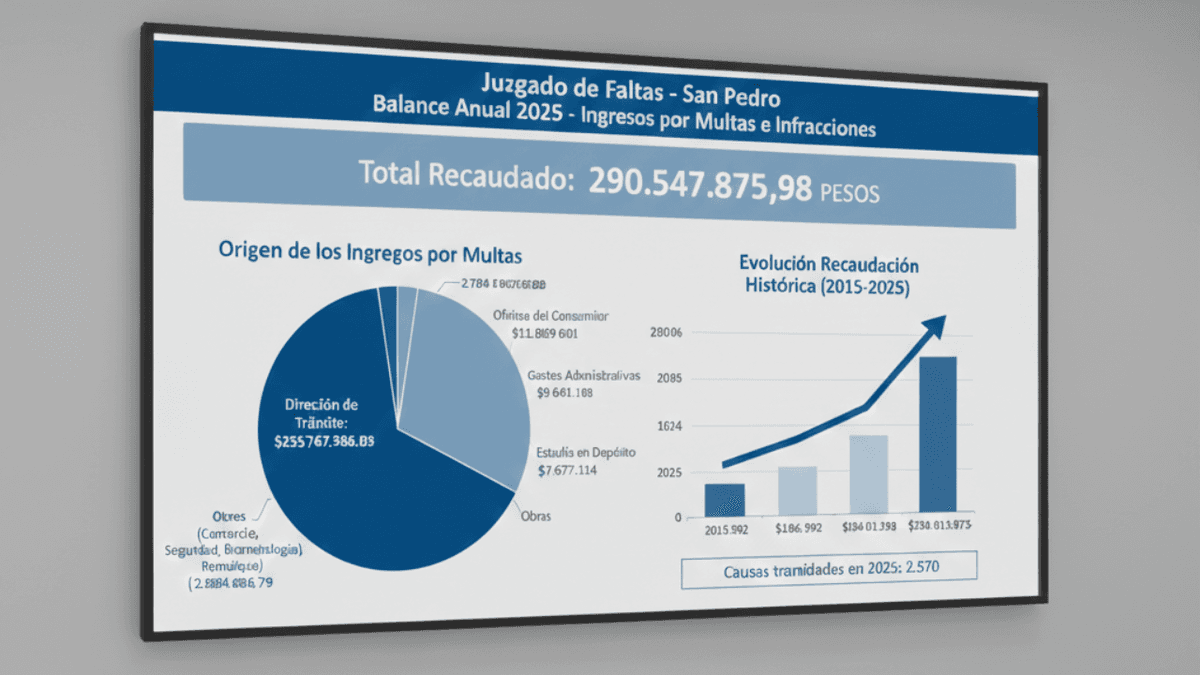 San Pedro: El Juzgado de Faltas recaudó más de $290 millones en multas durante 2025