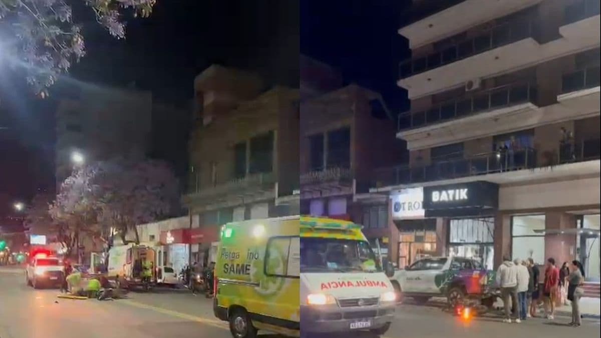 Grave choque en Avenida de Mayo: dos motos colisionaron y un motociclista sufrió una fractura expuesta