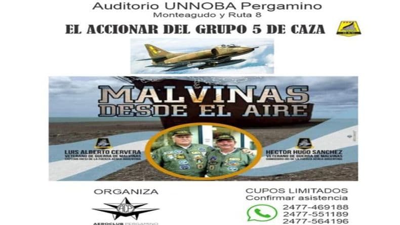 "Malvinas desde el aire", el próximo sábado en el auditorio de la Unnoba