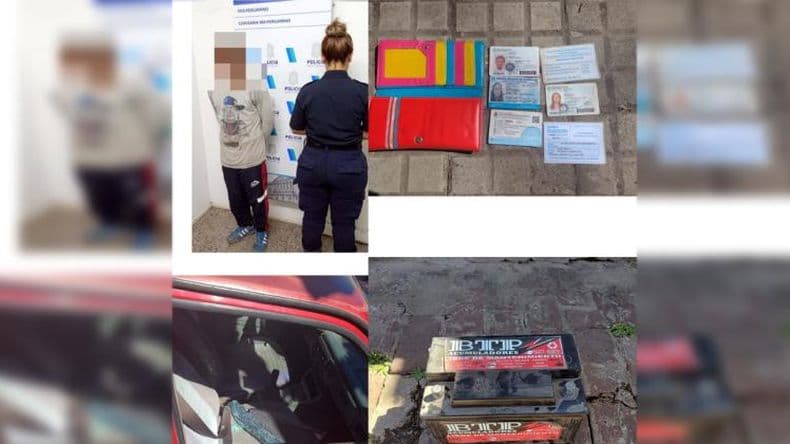 Interceptaron en flagrante delito a un ladrón que sustrajo una batería y una billetera