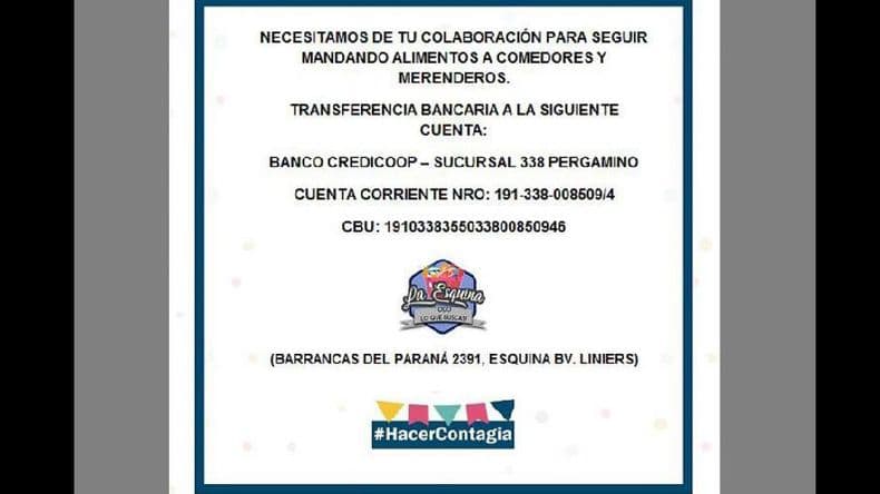 HacerContagia: campaña para asistir con alimentos a merenderos y comedores