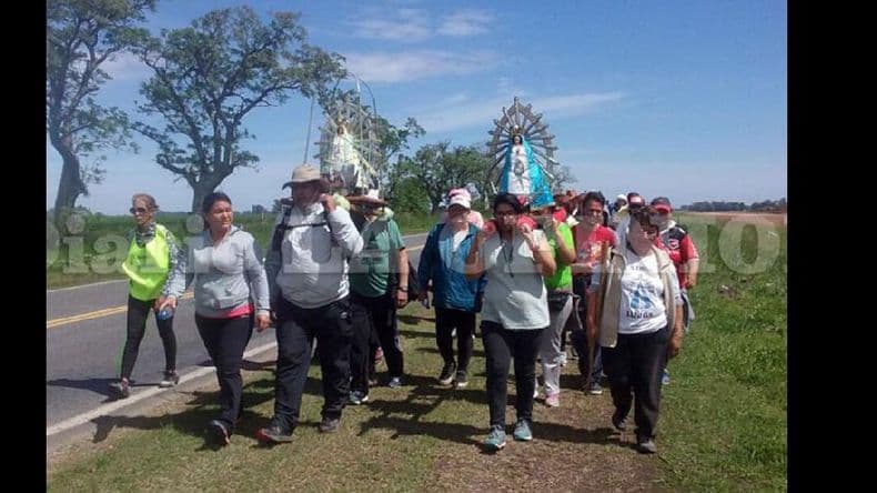 Intensa muestra de fe: más de 50 pergaminenses peregrinan a Luján