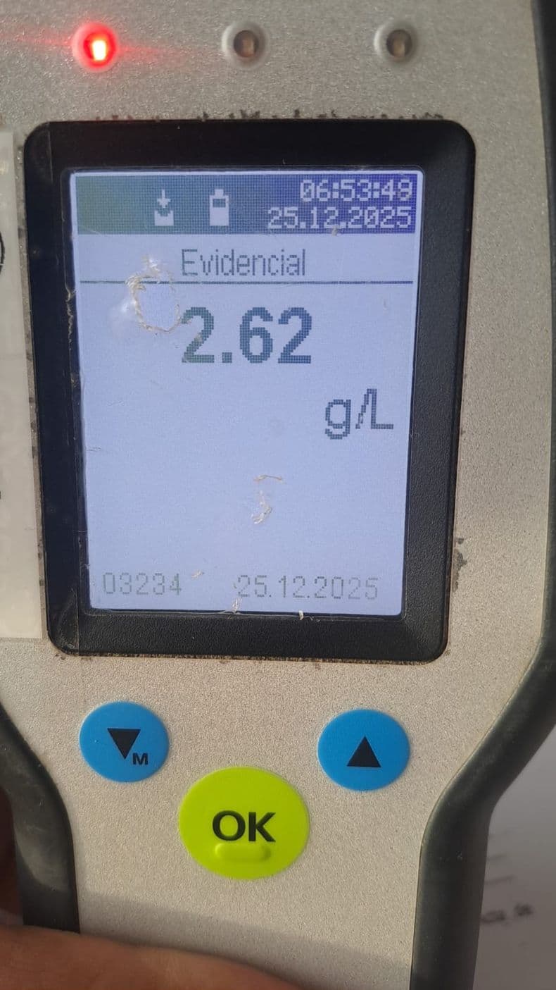 Alcohol Cero: múltiples positivos en Navidad y un caso extremo de 2,62 de alcoholemia en Pergamino