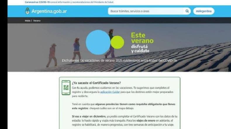 Dieron a conocer cómo se tramita el certificado para viajar en temporada