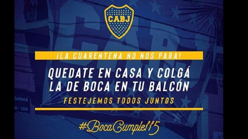 Boca Juniors celebra sus 115 años en medio de la cuarentena