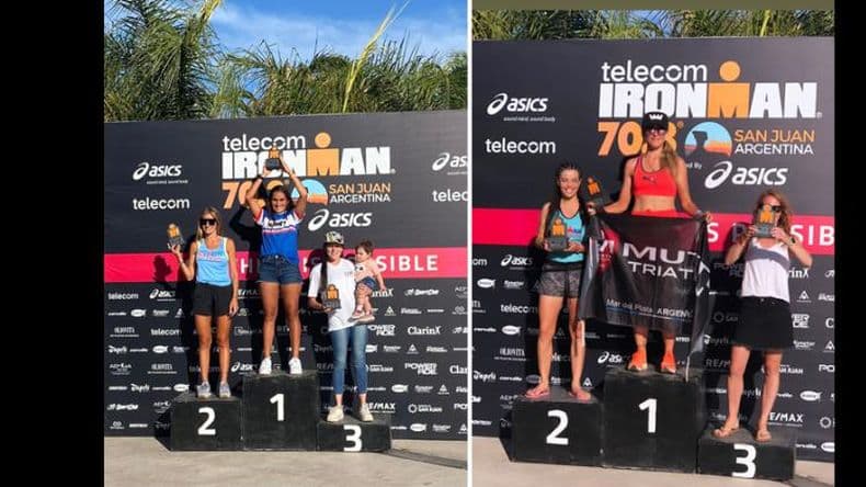 Podios de Brenda Bernard y Rina Fay en el Ironman 70.3 que se disputó en San Juan
