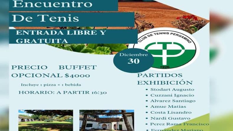 El Club de Tennis Pergamino será sede de un encuentro con referentes locales