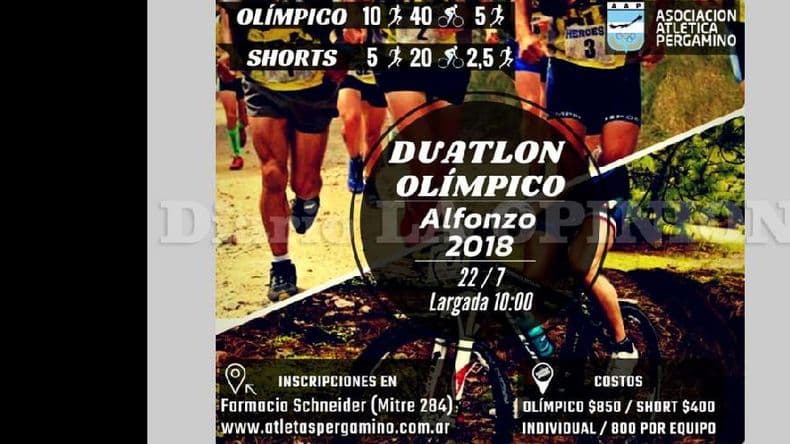 El domingo en Alfonzo se disputará un duatlón olímpico