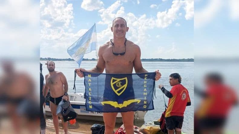 Daniel Russo se destacó en el maratón acuático "Paso de la Patria-Corrientes"