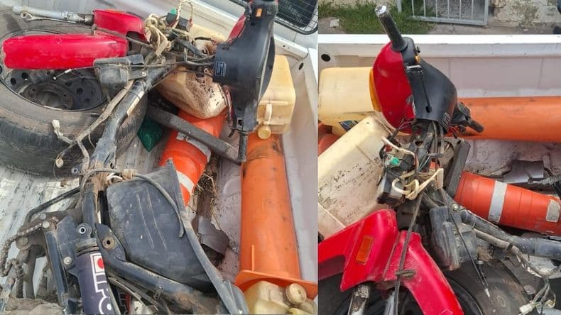 Desarmaban una moto robada del Hospital San José y un llamado al 911 permitió la aprehensión de un menor
