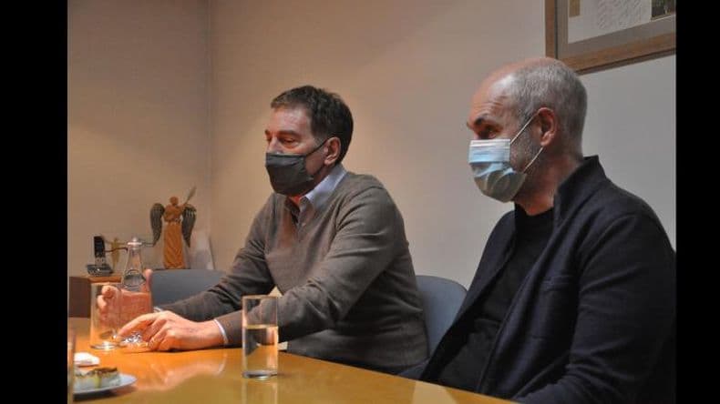 Diego Santilli y Horacio Rodríguez Larreta en Pergamino
