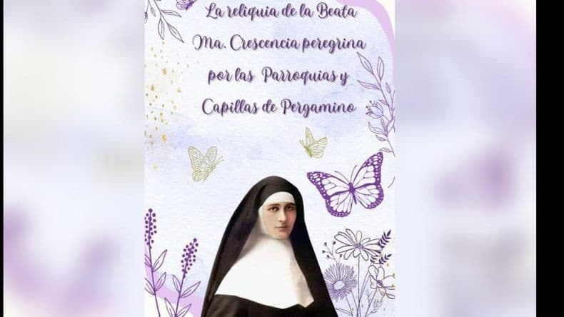 La reliquia de la beata Crescencia recorre los templos pergaminenses