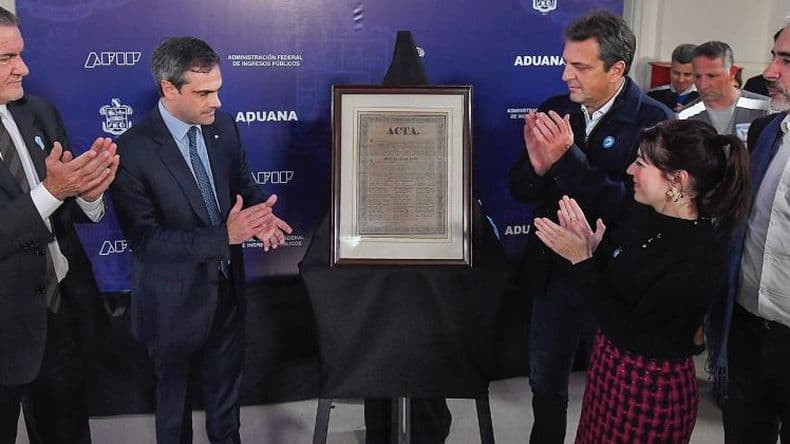 La Aduana recuperó un impreso de la Declaración de Independencia de 1816