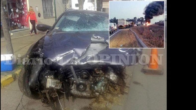 Dos accidentes de tránsito con una víctima fatal y un camión incendiado en la ruta