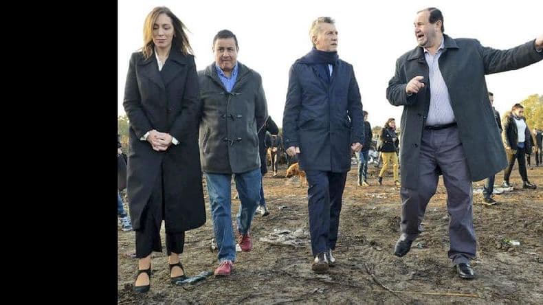Macri supervisó las obras de saneamiento en San Vicente