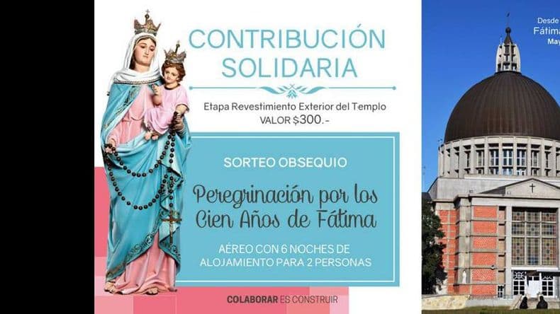 Bono contribución para continuar la obra en el Santuario de San Nicolás