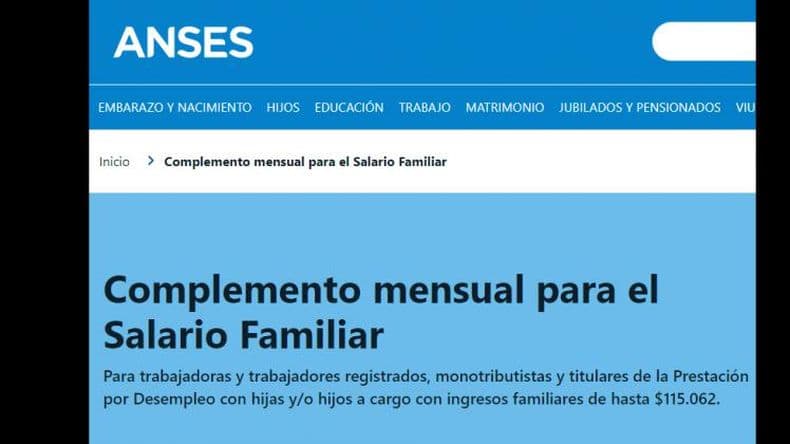 Más de 5.000 pergaminenses recibirán el Complemento al Salario Familiar