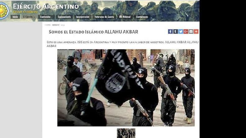 Hackearon la página del Ejército argentino con un supuesto mensaje de Isis