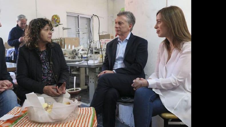 Macri y Vidal visitaron una cooperativa textil en Berazategui