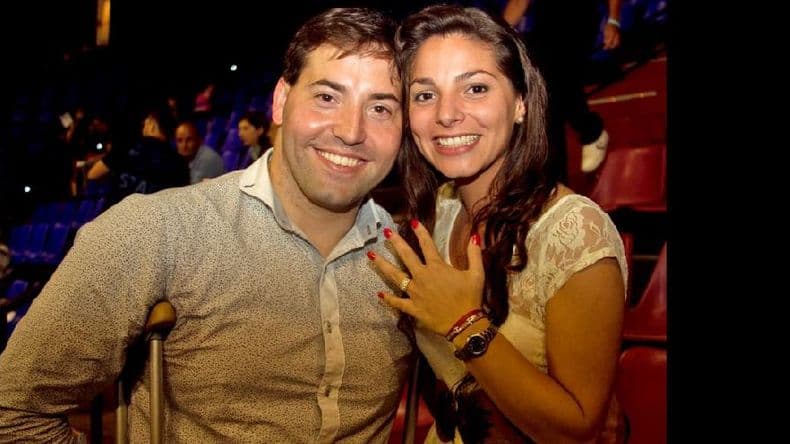 Guillermo Marro le propuso casamiento a su novia en una celebración en el Luna Park