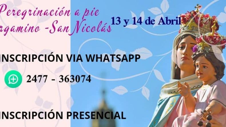 El próximo fin de semana será la Peregrinación Pergamino-San Nicolás