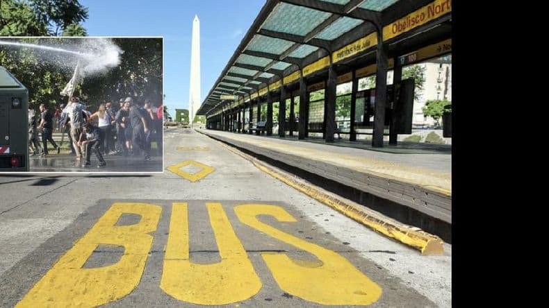 Sin transporte, el primer paro nacional contra Macri se sintió con fuerza