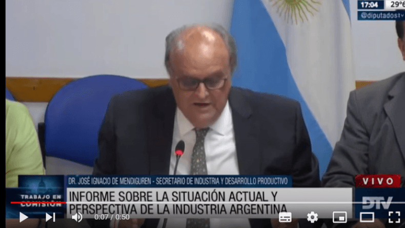 En Diputados, De Mendiguren destacó el aumento de la inversión industrial