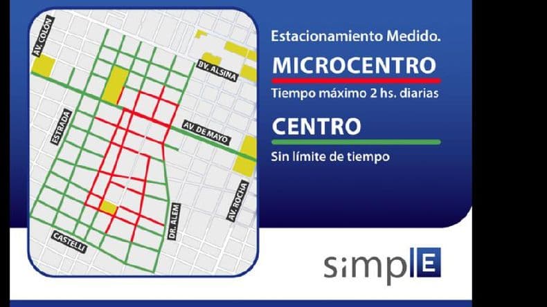 Mañana comenzará a regir el estacionamiento medido en la zona Centro
