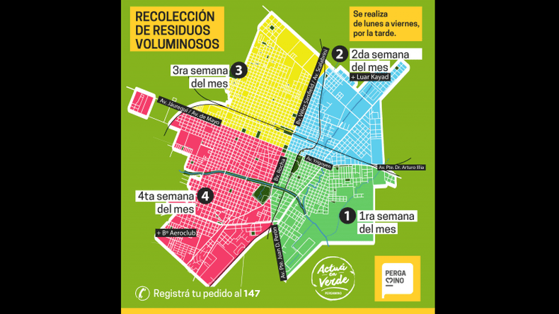 Cronograma de recolección de residuos voluminosos para septiembre