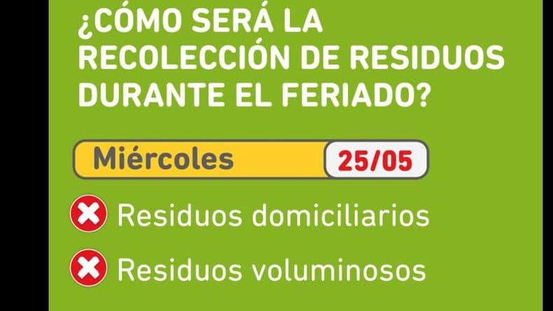 Este miércoles no habrá recolección de residuos