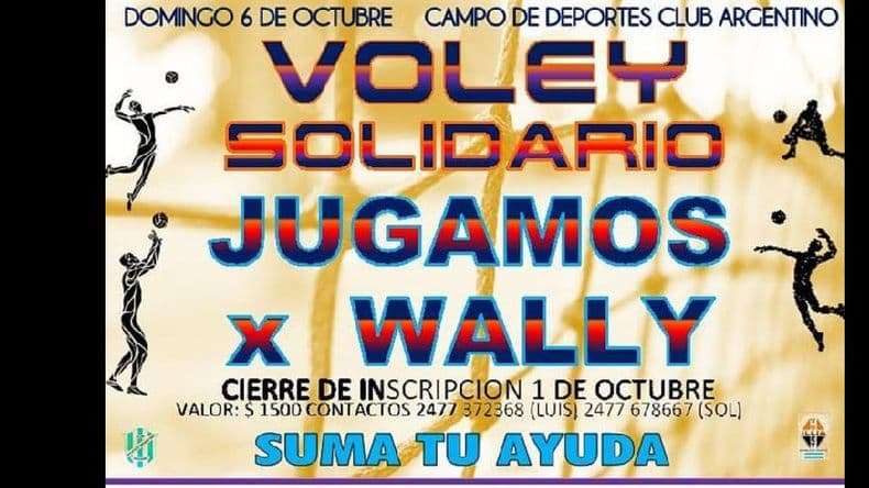 “Jugamos por ‘Wally’”, el torneo solidario de voleibol que se disputará el domingo