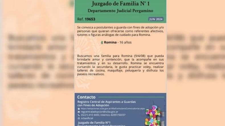 Buscan personas o familias que puedan adoptar a una adolescente de 16 años