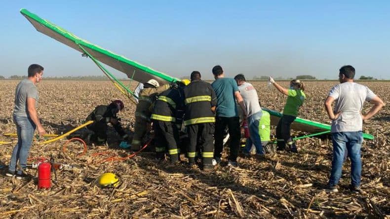 Accidente aéreo en inmediaciones del AeroClub: el piloto sufrió heridas de consideración