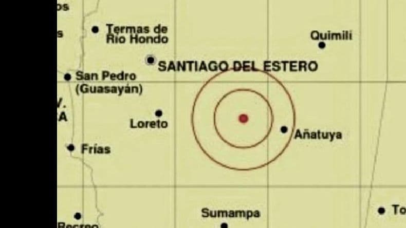 Sismo de magnitud 4,9 en Santiago del Estero en la mañana de este lunes