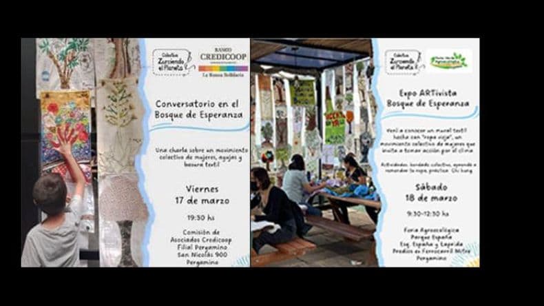 Actividades de la colectiva "Zurciendo el Planeta" en Pergamino