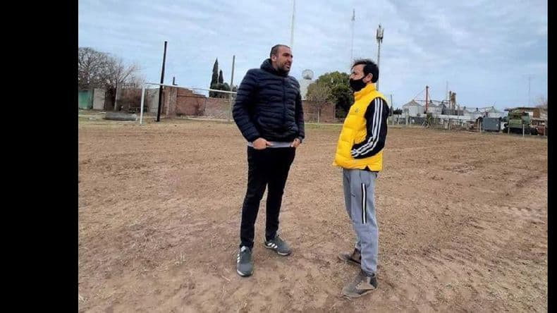 Avances en la futura cancha de Compañía