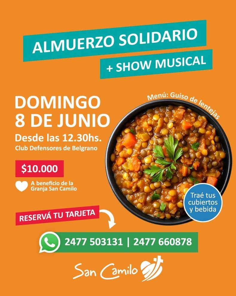 Un guiso solidario para seguir acompañando a la Granja San Camilo