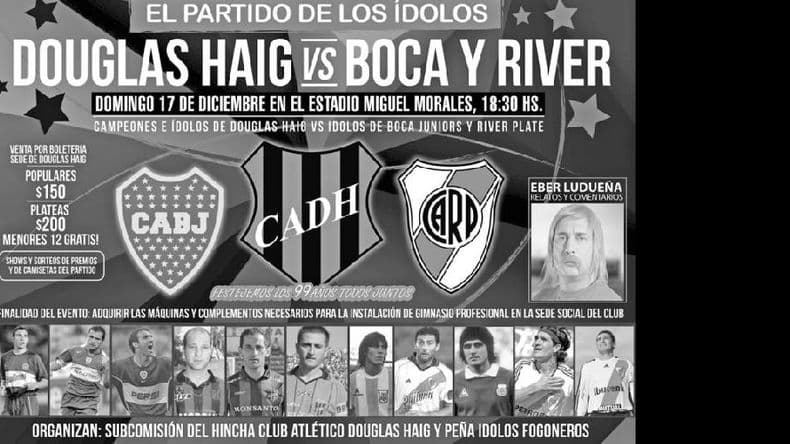 Douglas versus River-Boca, un duelo de ídolos por los 99 años del club