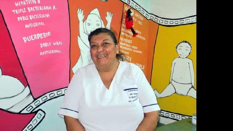 Graciela Sosa: una de las enfermeras del vacunatorio del Hospital San José