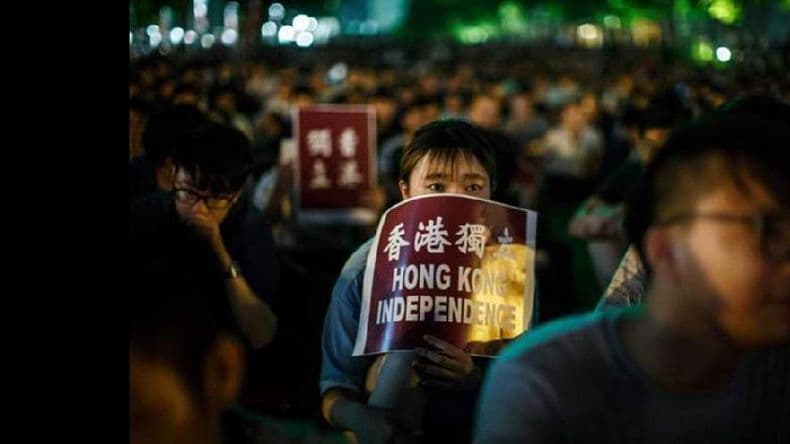 Primera manifestación por la independencia en Hong Kong