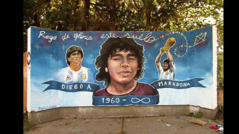 El mural en homenaje a Maradona ya luce terminado