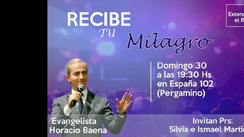 El evangelista Horacio Baena estará hoy en la iglesia “Extendiendo el Reino”