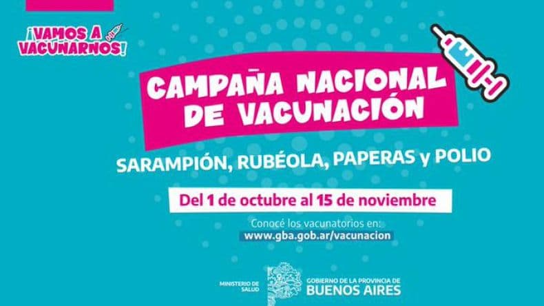 Comenzó la campaña de vacunación contra sarampión, rubéola, paperas y polio