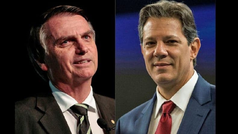Bolsonaro y Haddad en carrera por la segunda vuelta en Brasil