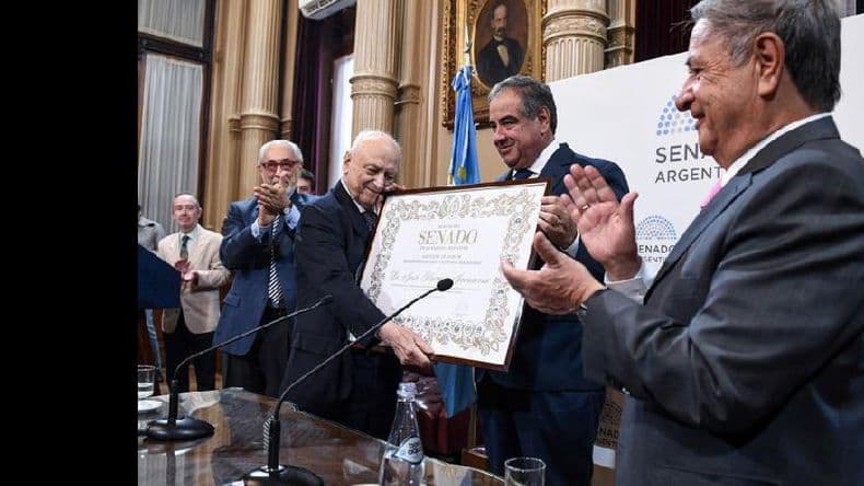 Horacio Jaunarena recibió un homenaje en el Senado nacional