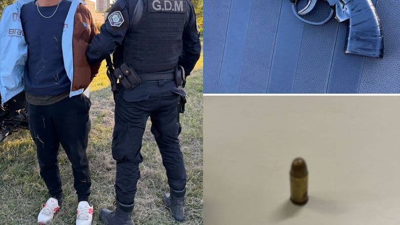 Aprehendieron a un convicto, con pedido de captura, que circulaba en moto ocultando un revólver cargado