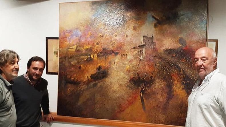 Presentaron la pintura de Ricardo Juárez donada al Fortín y la plataforma Cafecito