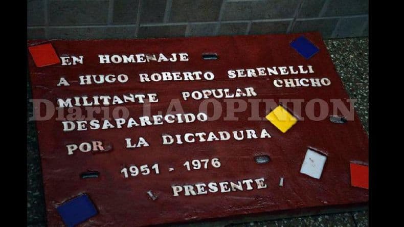 Colocaron una Baldosa de la Memoria en recuerdo de “Chicho” Serenelli